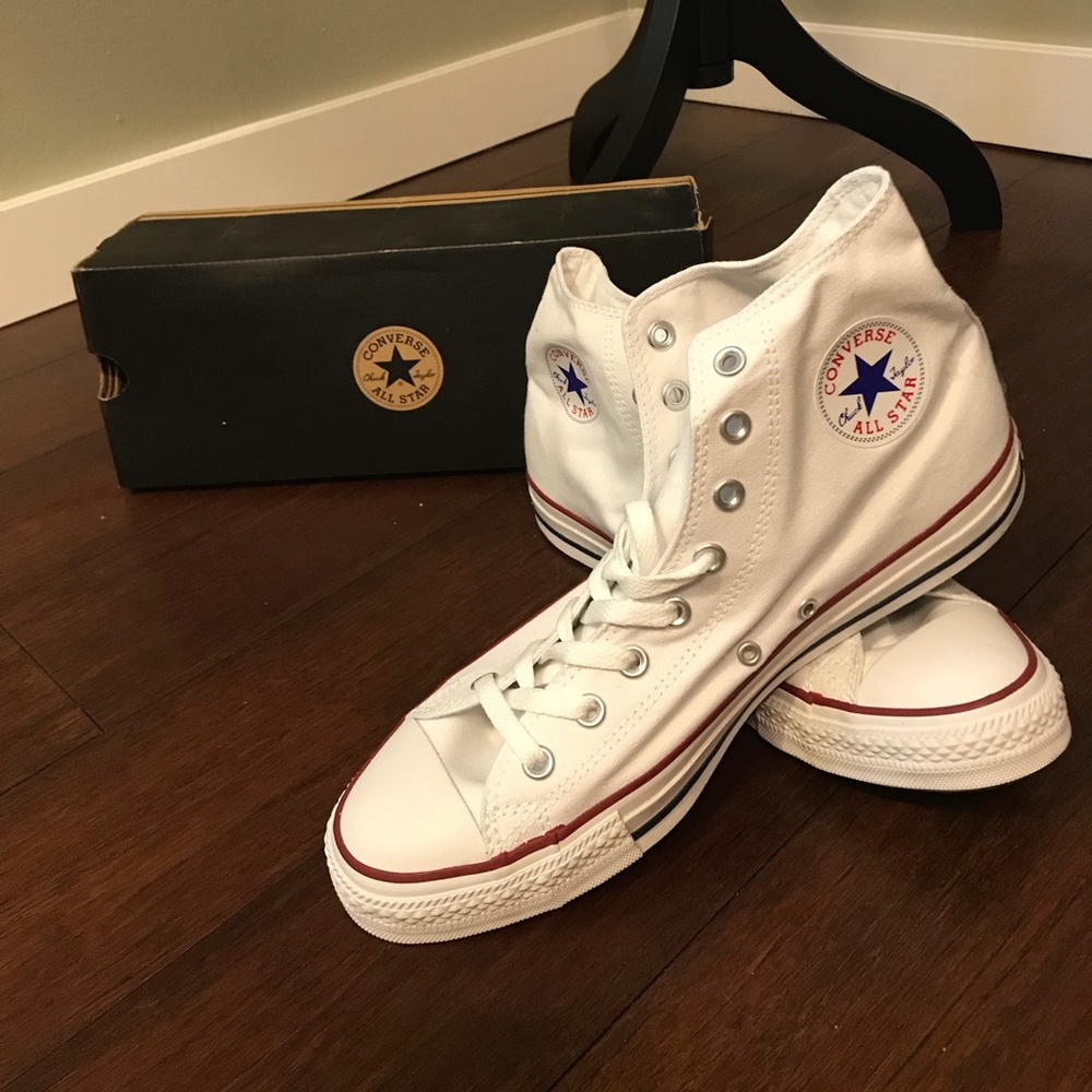 NEW White Converse Chuck Taylor High Tops Sz 10.5